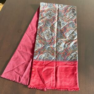 Christian Dior paisley scarf silk/wool.